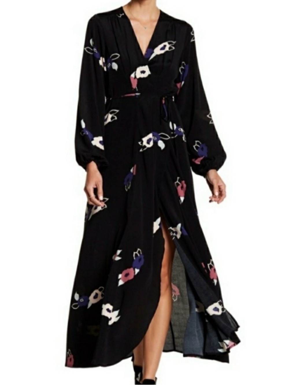 Rolla’s Lily Wrap Maci Dress Size 12 Large Black